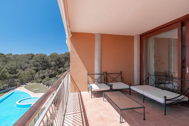 Apartment in Sol de Mallorca - Große überdachte Terrasse