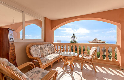 Apartment in Cala Pi - Überdachte Terrasse mit Meerblick