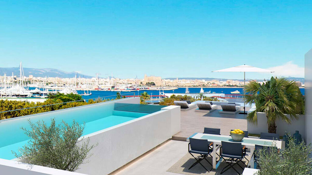 Penthouse in Palma - Private Dachterrasse mit Pool und Hafenblick