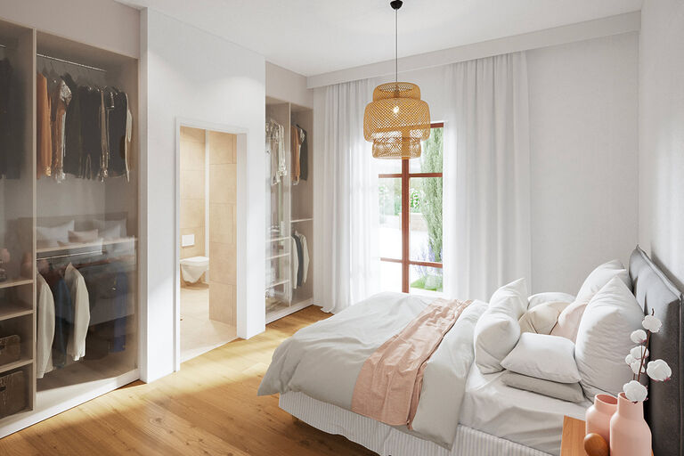 Finca in Campos - Schlafzimmer mit Einbauten und Bad en suite