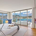 Villa in Camp de Mar - Schlafzimmer mit Bad en suite und atemberaubendem Meerblick
