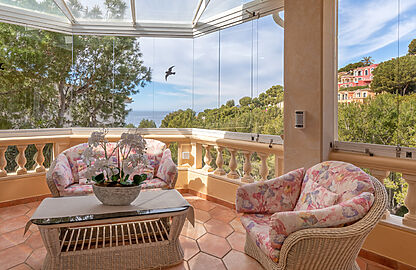 Villa in Costa de la Calma - Verglaste Terrasse mit Meerblick