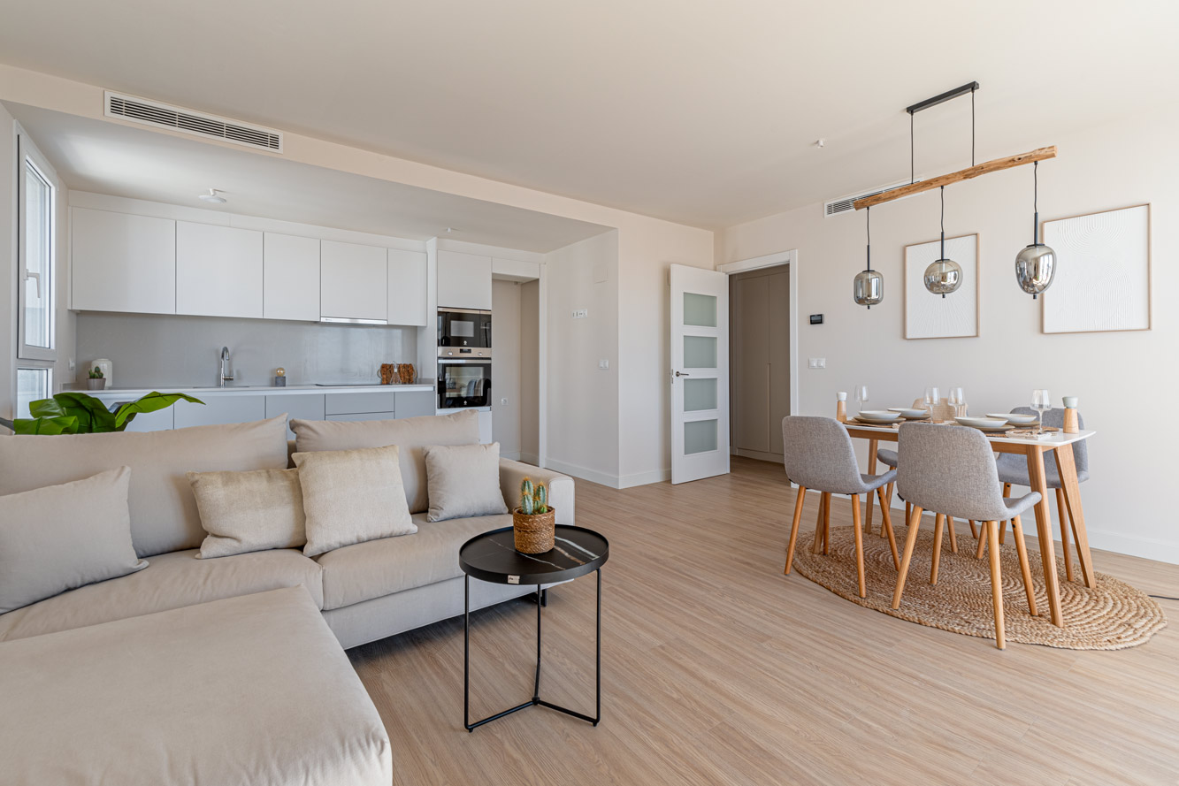 Penthouse in Palma - Moderne Wohnbereich mit Küche