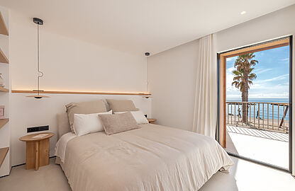 Apartment in Portixol - Helles Schlafzimmer mit Meerblick