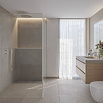 Penthouse in Cala Mayor - Modernes und zeitlos gestaltetes Badezimmer mit Naturstein