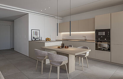 Penthouse in Cala Mayor - Moderne, voll ausgestattete Küche
