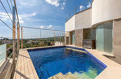 Penthouse in Establiments - Privater Pool mit Panorama-Meerblick