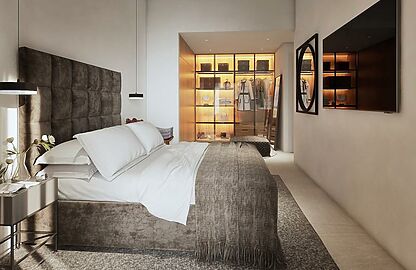 Apartment in Colonia Sant Jordi - Modernes Schlafzimmer mit Einbauschränken