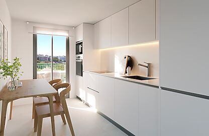 Penthouse in Palmanova - Moderne, voll ausgestattete Küche
