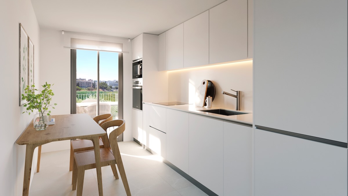Penthouse in Palmanova - Moderne, voll ausgestattete Küche