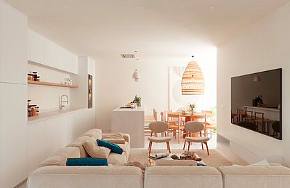 Penthouse in Colonia San Jordi - Heller Wohnraum mit Essbereich