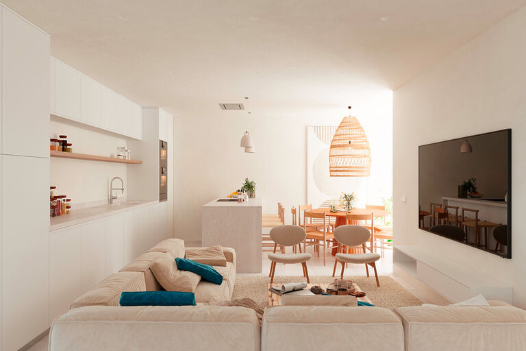 Penthouse in Colonia San Jordi - Heller Wohnraum mit Essbereich