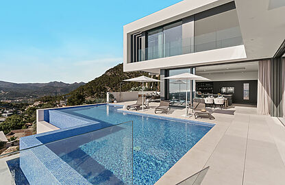 Neubau Villa mit traumhaftem Meerblick über der Bucht Cala Llamp 2