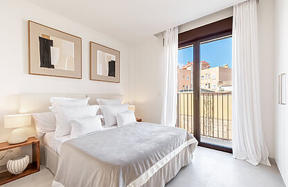 Apartment in Palma - Helles Schlafzimmer mit Einbauschränken