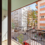 Apartment in Palma - Überdachte Terrasse mit Straßenblick