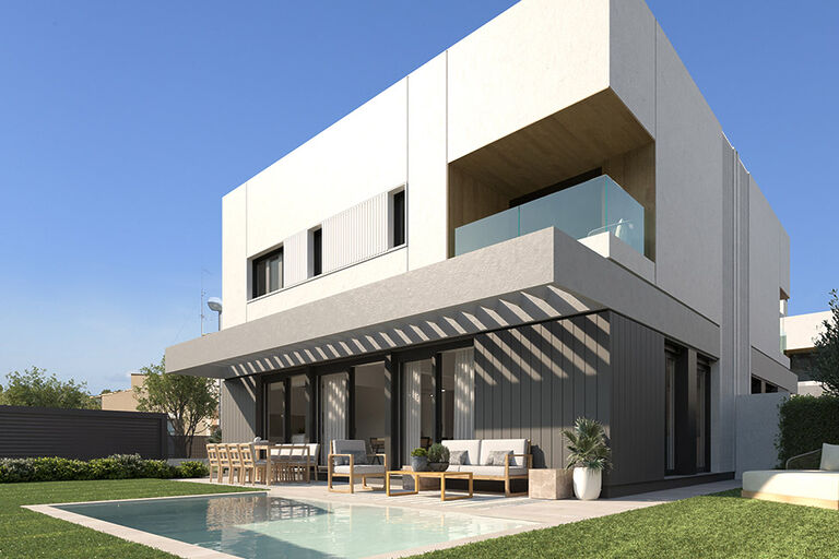 Neues Bauprojekt von Doppelhaushälften mit Teilmeerblickin Puig de Ros 1
