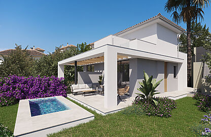 Doppelhaushälfte in Cala Romantica - Blick auf die neu gebaute Doppelhaushälfte