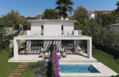 Doppelhaushälfte in Cala Romantica - Neubau mit Pool und Garten
