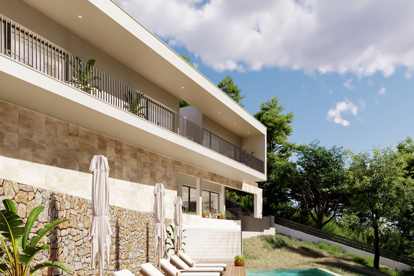 Neugebaute Villa mit Panoramablick in Santa Ponsa 3