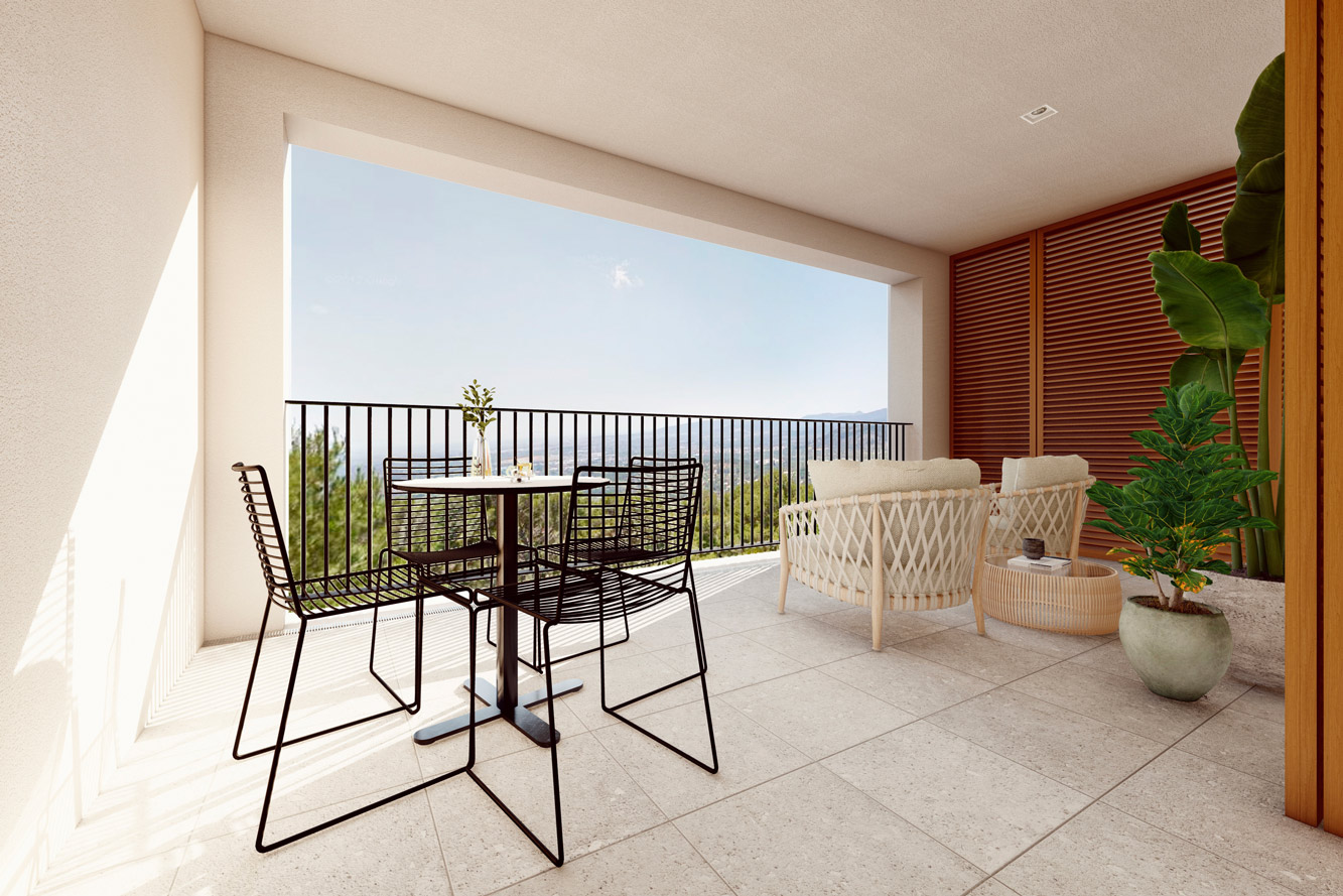 Penthouse in Bunyola - Große Terrasse mit Sitzgelegenheiten