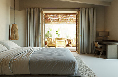 Finca in San Lorenzo - Schlafzimmer mit Zugang zur Terrasse