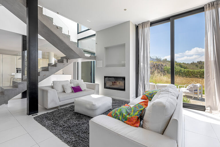 Haus in Portocolom - Offen gestalteter Wohnbereich mit Panoramafenstern
