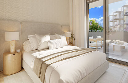 Penthouse in Torrenova - Schlafzimmer mit en Suite Badezimmer